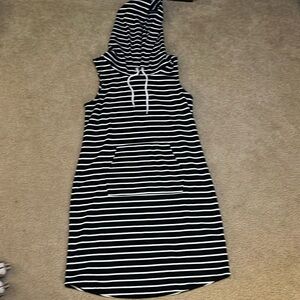 Maurice’s black and white striped dress with hood, size small